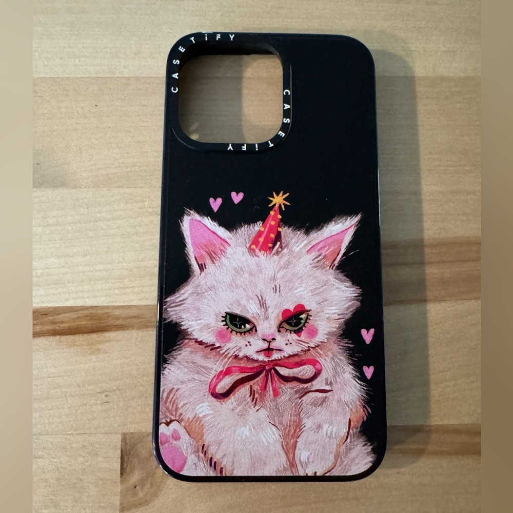 Casetify Black and Pink Cat iPhone Case iPhone 15 Pro Max